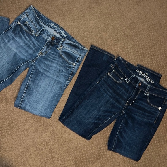 2 pairs - AEO Skinny Stretch Jeans size 2 Short - Picture 1 of 11
